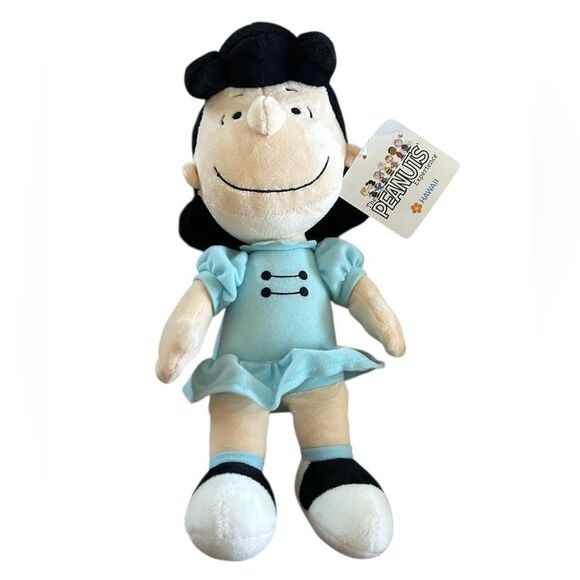 Peanuts Plush Lucy Doll Hawaii 11” Blue White New with Tags! - Picture 1 of 5